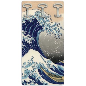 Appendiabiti t.b.t. con motivo "La grande onda di Kanagawa".