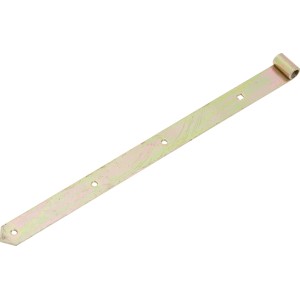 Bandella per cerniera zincata gialla, 400 mm, per fissaggio di porte e cancelli.