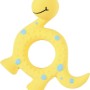 Giocattolo per cuccioli t.b.t. dinosauro giallo con pois blu.