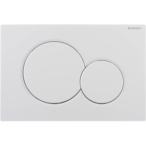 Placca di comando Geberit Sigma01 bianca per risciacquo a due quantità.