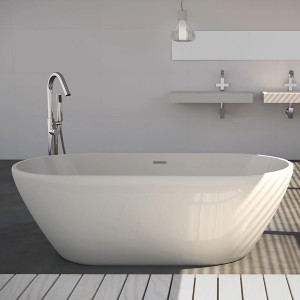 Vasca freestanding t.b.t. bianca, forma ovale. Design bagno moderno.