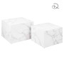 Set di 2 tavolini da salotto in legno Motrik effetto marmo bianco quadro h40 cm