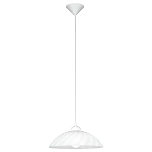 Lampada a sospensione bianca Eglo Vetro con paralume in vetro satinato per lampadina E27.