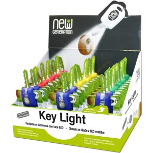 t.b.t. Portachiavi con luce LED in display, vari colori.