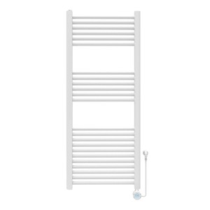 Radiatore t.b.t. bianco con barre orizzontali per il bagno.