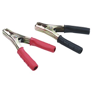 Due morsetti per batteria (rosso/nero) per la cura dell'auto.