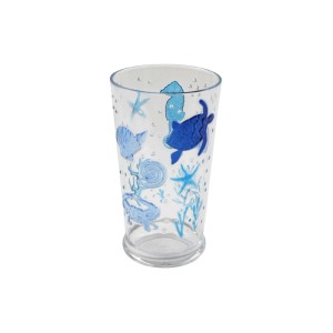 Bicchiere di plastica grande stile marino 650 ml