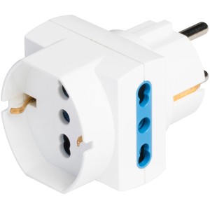 Adattatore multiplo t.b.t. bianco per prese.
