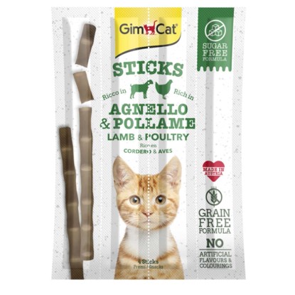 Snack per gatti Gimcat Stick agnello e pollame 4x20 g