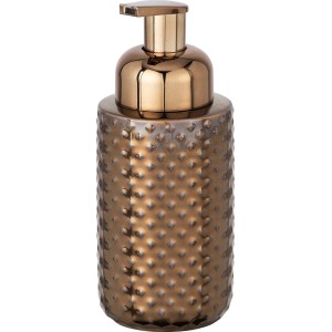 Dispenser di sapone Wenko Keo in ceramica color rame con finitura lucida.