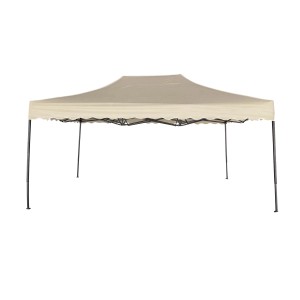 Gazebo beige t.b.t. con struttura nera.