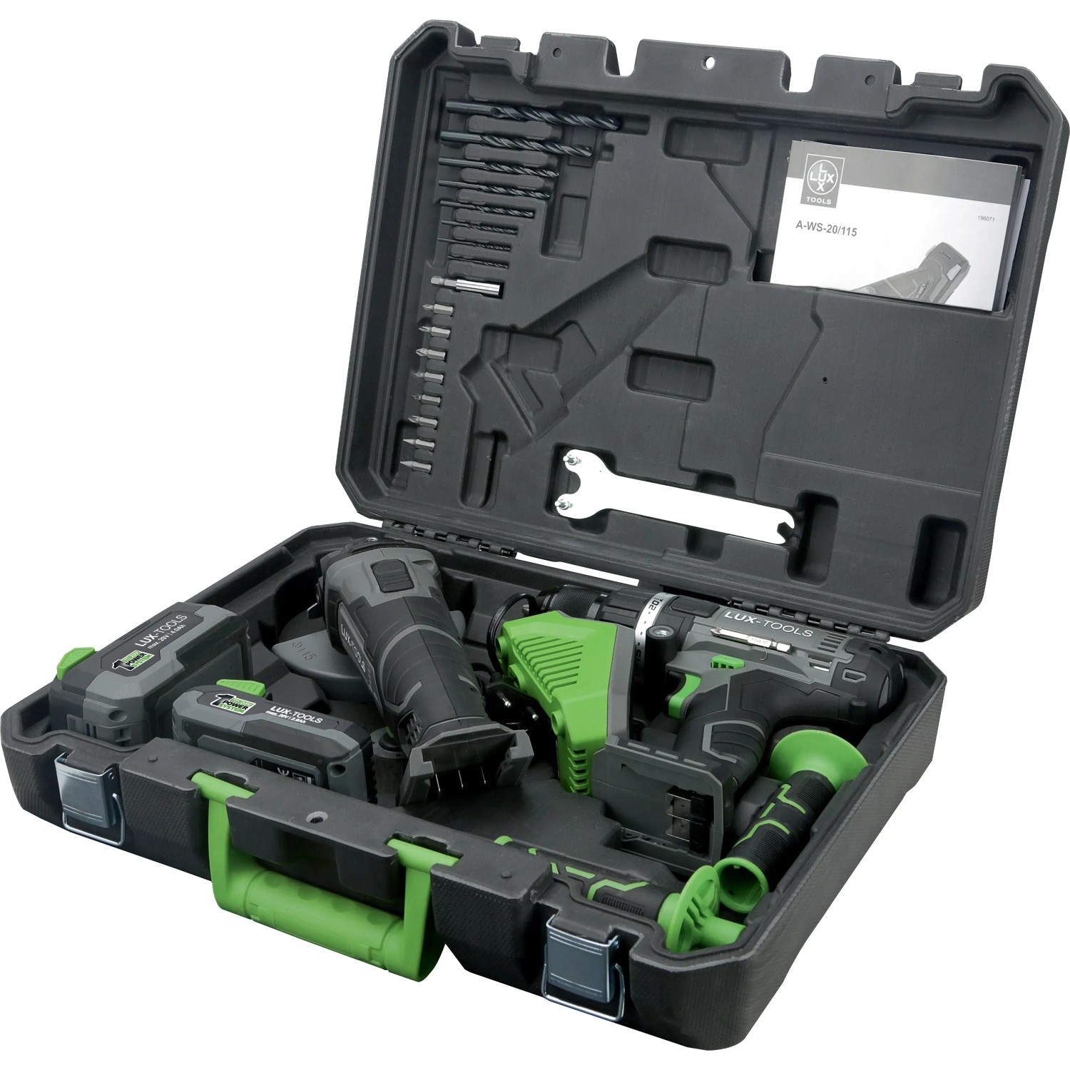 t.b.t. Set di utensili a batteria in valigetta: avvitatore, multiutensile, accessori.