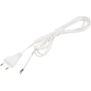 Cavo di alimentazione Euro OBI bianco, 2 m, per installazione lampade ed elettrodomestici.