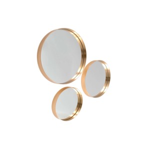 Set 3 specchi rotondi con cornice oro dimensioni assortite oro