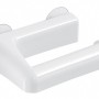 Porta carta igienica bianco con ventose per montaggio a parete.