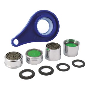 t.b.t. Set di aeratori con chiave di montaggio e guarnizioni per rubinetti.