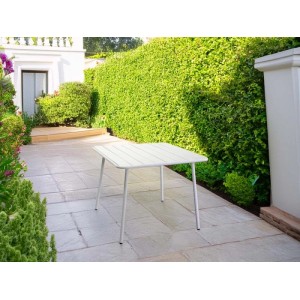 Tavolo da giardino quadrato Rovigo in metallo bianco 80x80x72 cm