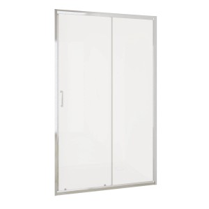 Box doccia t.b.t. con porta scorrevole e telaio argento.