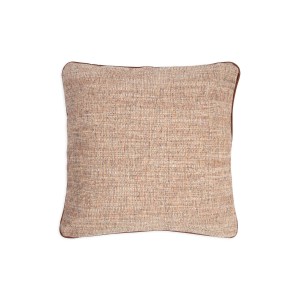 Cuscino decorativo quadrato t.b.t. beige con bordo marrone.