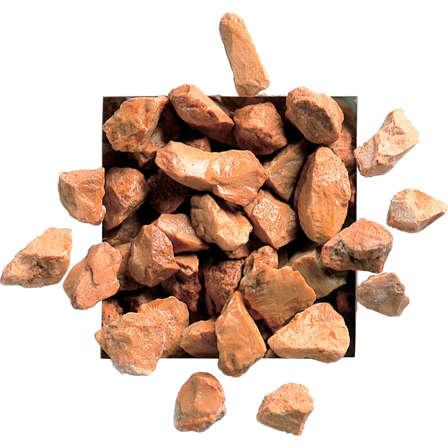 Ghiaia decorativa t.b.t., ciottoli e granulati rosso-marrone per giardino e decorazioni.