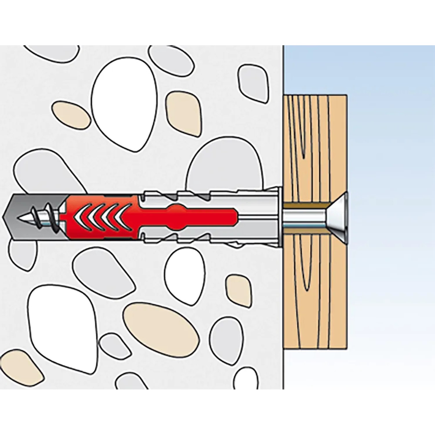 Fischer Duopower tassello 6x50 con vite in muratura e legno, set da 4.