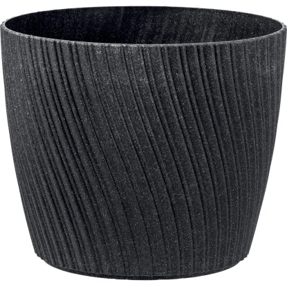 Vaso da interno Mika Eco Wood in plastica ø 15 cm antracite