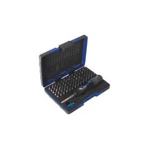 Set di punte LUX Comfort 72 pezzi in custodia blu con punte e cacciavite.