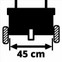 Spandiconcime Einhell GC-SR 12: Dettaglio della larghezza di 45 cm.