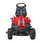 Troy-Bilt Mini-Rider 76T-S, trattorino tagliaerba rosso con scarico laterale.