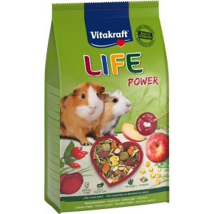 Vitakraft Life Power Cibo per cavie 600g: Alimento completo con mela e barbabietola per una vita attiva.