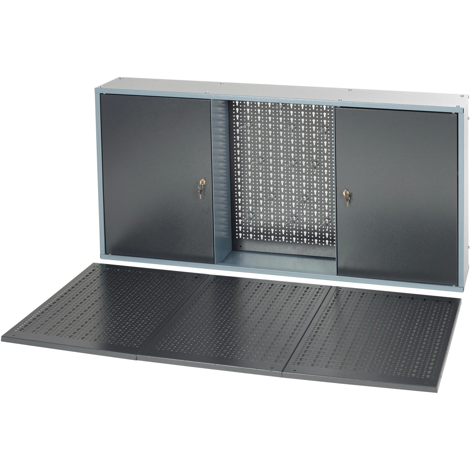 Armadietto Pensile Per Utensili A 2 Ante, Dimensioni 120x20x60 Cm – Perfetto Per Garage O Laboratorio