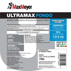 Max Meyer Ultramax Fondo, fondo grigio per superfici difficili, 0.75L.