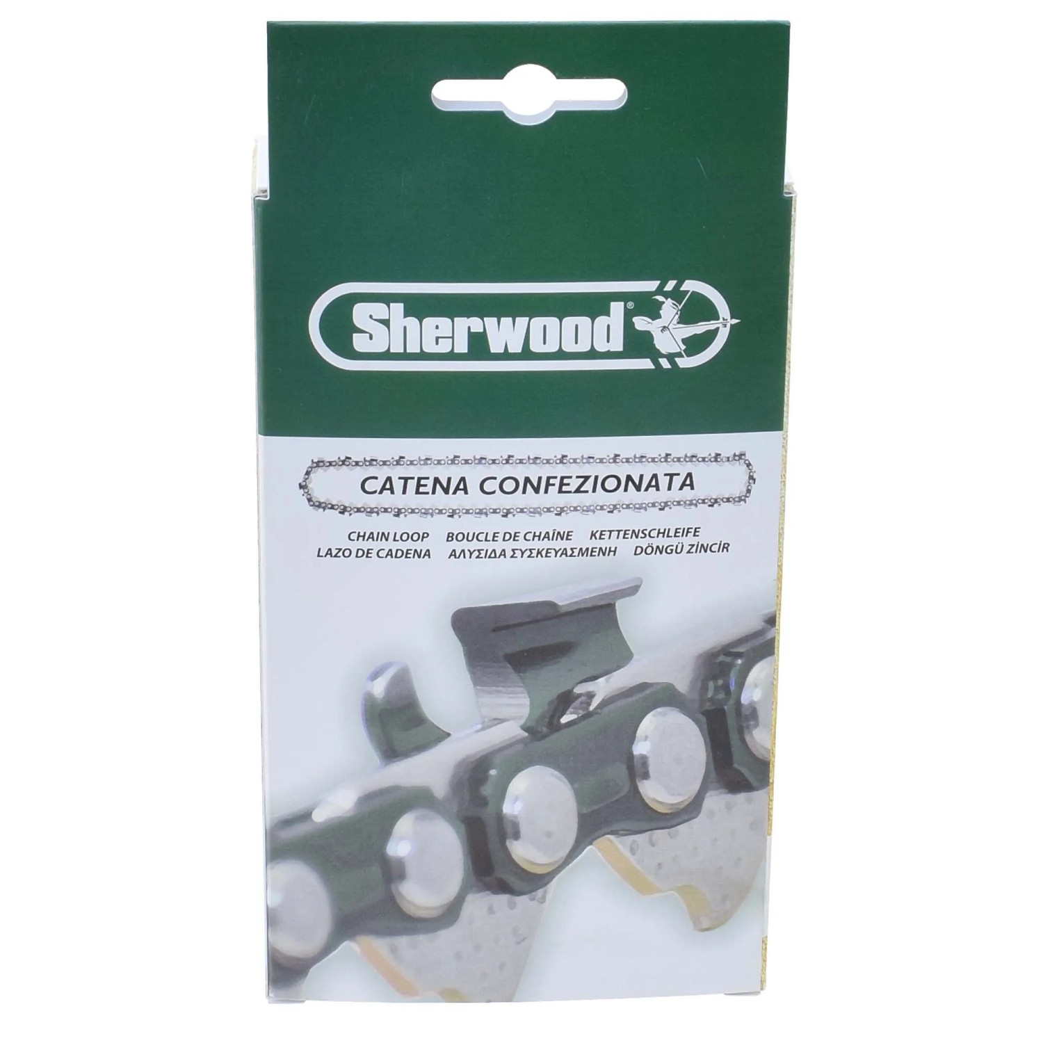 Confezione di una catena per motosega Sherwood. Accessori per motoseghe.