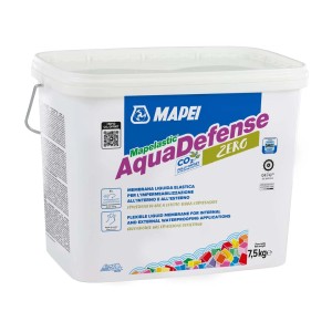 Secchio di Mapei Aquadefense Zero, membrana liquida elastica pronta all'uso ad asciugatura rapida.