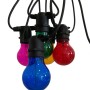 Catena luminosa da esterno t.b.t. multicolore con lampadine colorate.