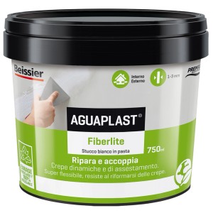 Secchio di AGUAPLAST Fiberlite, stucco speciale pronto all'uso per interni ed esterni.