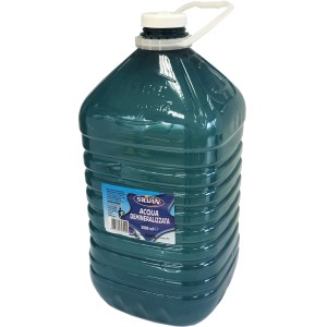 5L Acqua demineralizzata in tanica con manico per ferro da stiro.