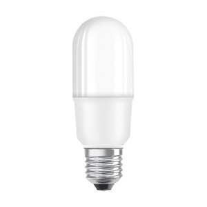 Lampadina LED E27 con forma allungata bianca. A risparmio energetico e di lunga durata.