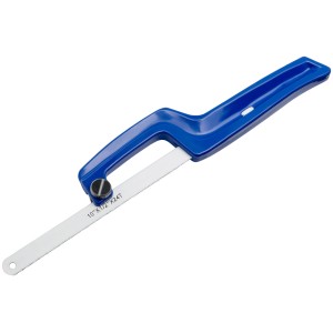 Mini seghetto per metalli LUX Classic, 250 mm, con manico blu. Ideale per tagli precisi.
