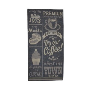 Tappeto t.b.t. con motivi di caffè e cupcake per cucina o sala da pranzo.