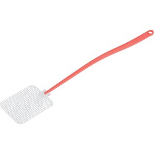 Schiacciamosche, 45,5 cm, plastica, testa bianca, manico rosso, per catturare insetti.