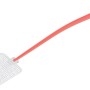 Schiacciamosche, 45,5 cm, plastica, testa bianca, manico rosso, per catturare insetti.