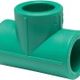 Raccordo a T verde per cassette WC, ricambio per impianti idraulici.
