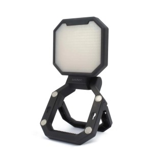 Torce t.b.t. nera con pannello LED e supporto flessibile.