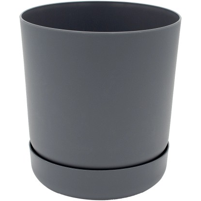 Vaso per piante Santina in palstica con sottovaso ø 15 cm antracite