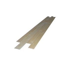 Perline in legno chiaro, pannelli maschiati per rivestimenti di pareti e soffitti.