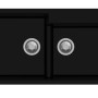 Lavello in acciaio inox nero con due vasche.