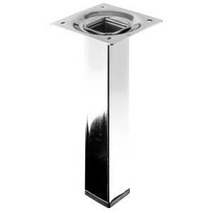 Gamba per tavolo Hettich cromata, 25x25x150 mm, quadrata, per mobili.