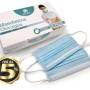 Set di mascherine protettive t.b.t. blu, mascherine chirurgiche in scatola (25 pezzi).