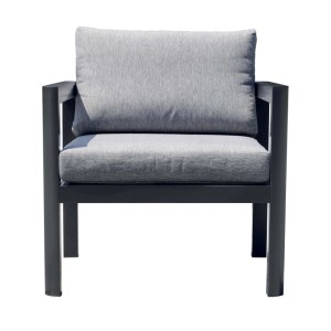 Poltrona da giardino cuscini sfoderabili alluminio grigio antracite 70x75x60 cm